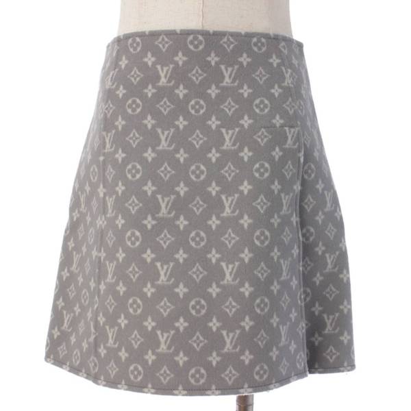 ルイヴィトン(Louis Vuitton) 22SS モノグラム ウール×シルク スカート ...