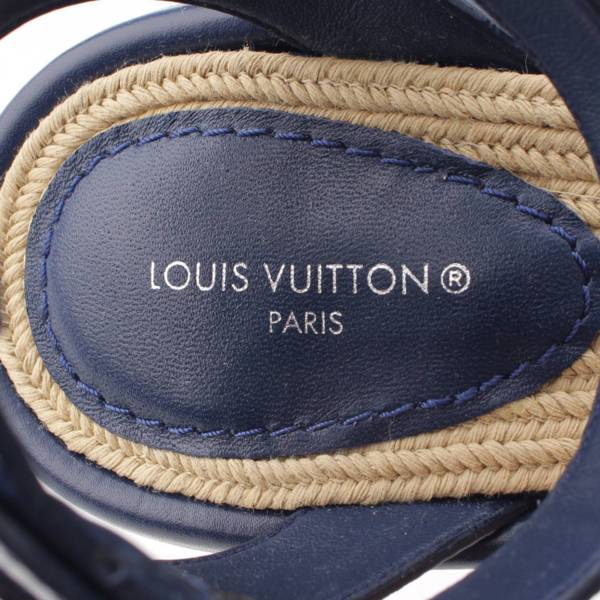 ルイヴィトン(Louis Vuitton) モノグラム デニム マイア・ライン ヒールサンダル 1A9RLY ブルー 37 中古 通販 retro  レトロ
