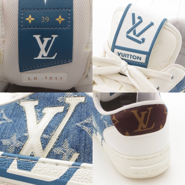 ルイヴィトン Louis Vuitton 21SS ユニセックス モノグラム デニム チャーリーライン スニーカー ブルー 39 中古 通販  retro レトロ