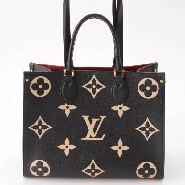 ルイヴィトン Louis Vuitton バイカラー モノグラム アンプラント オンザゴーMM トートバッグ M45495 ブラック 中古 通販  retro レトロ