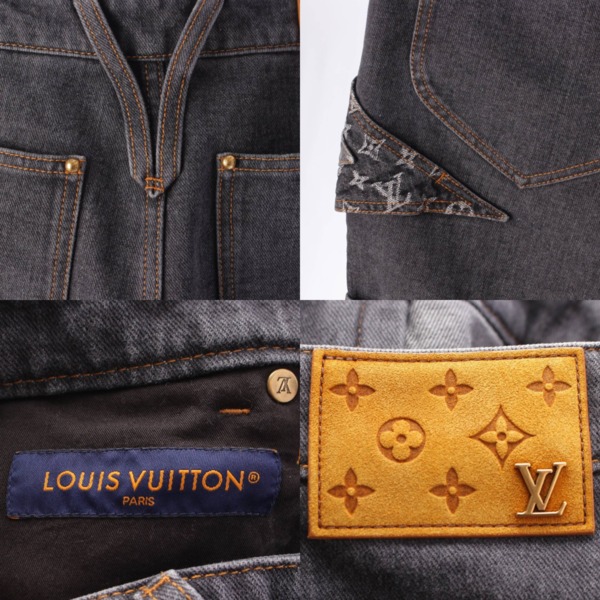 ルイヴィトン Louis Vuitton 23AW メンズ モノグラム フラワー デニムパンツ ジーンズ 1ABYE9 グレー 33 中古 通販  retro レトロ