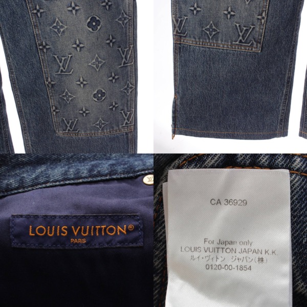 ルイヴィトン Louis Vuitton 23SS メンズ ワークウェア カーペンター デニムパンツ ジーンズ インディゴ 33 中古 通販  retro レトロ