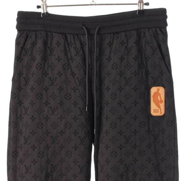 ルイヴィトン Louis Vuitton メンズ 21AW モノグラムジャガード NBA 総柄 ジャージ パンツ ボトムス ブラック Ｌ 中古 通販  retro レトロ