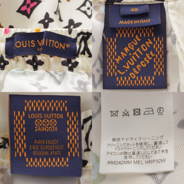 ルイヴィトン Louis Vuitton メンズ 24SS モノグラムプリント シルク ショートパンツ 1AFPZD マルチカラー 48 中古 通販  retro レトロ