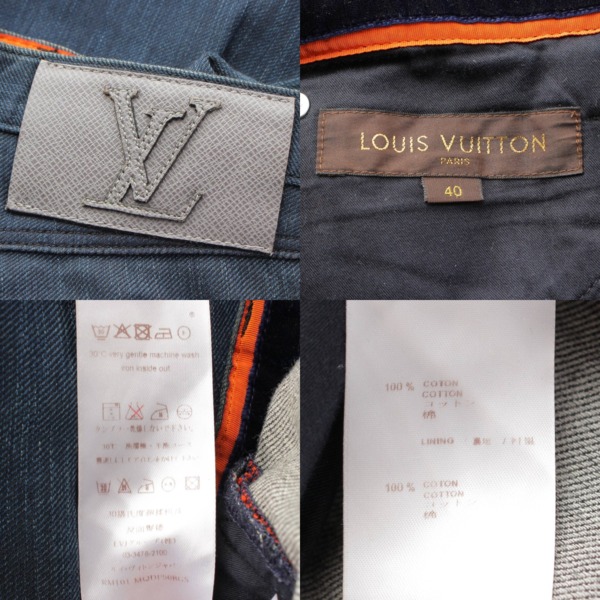 ルイヴィトン Louis Vuitton メンズ コットン ジーンズ デニムパンツ ボトムス LVロゴ インディゴ 40 中古 通販 retro レトロ