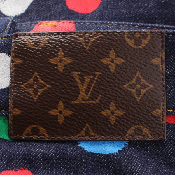 ルイヴィトン Louis Vuitton 草間彌生 PAINTED DOTS コットン デニム パンツ ジーンズ 1AB7SE インディゴ 34 中古  通販 retro レトロ