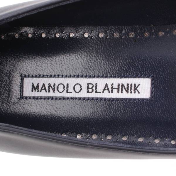 マノロブラニク(Manolo Blahnik) ハンギシ ビジュー バックル レザー