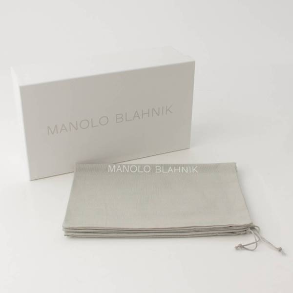 マノロブラニク(Manolo Blahnik) Hangisi ハンギシ ビジュー サテン フラット パンプス グリーン 37 1/2 中古 通販  retro レトロ