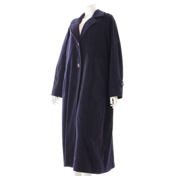 マックス マーラ(Max mara) カシミヤ ロングコート ネイビー 40 中古