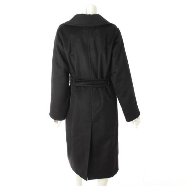 マックス マーラ(Max mara) MANUELA マヌエラ キャメル ベルテッド ロングコート ブラック 38 中古 通販 retro レトロ