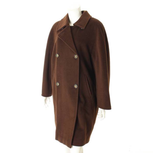 マックス マーラ(Max mara) ウール ロングコート ブラウン 36 中古