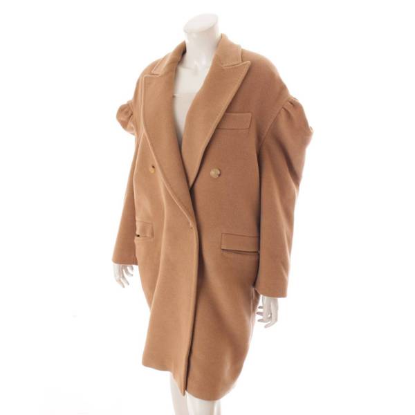 マックス マーラ(Max mara) ピークドラペル ロングコートドロップショルダー キャメル 36 中古 通販 retro レトロ