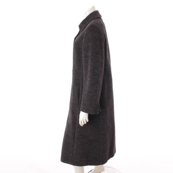 マックス マーラ(Max mara) アルパカ×ウール リバーシブル ステンカラーコート グレー 40 中古 通販 retro レトロ