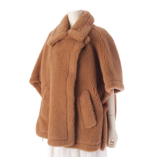 マックスマーラ Max mara TEDDY テディベア キャメル×シルク ケープコート ポンチョ 47360723 キャメル 中古 通販 retro  レトロ