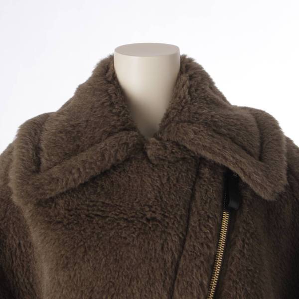 マックスマーラ Max mara テディベア アルパカ混 ケープコート ポンチョ ジャケット 23473613336 カーキ SM 中古 通販  retro レトロ