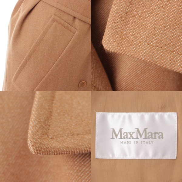 マックス マーラ(Max mara) ウール ノースリーブ ベルト付き コート