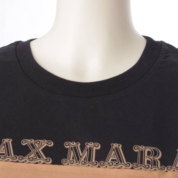 マックスマーラ Max mara ロゴ コットン 半袖 Tシャツ トップス 19460313 ブラック S 中古 通販 retro レトロ