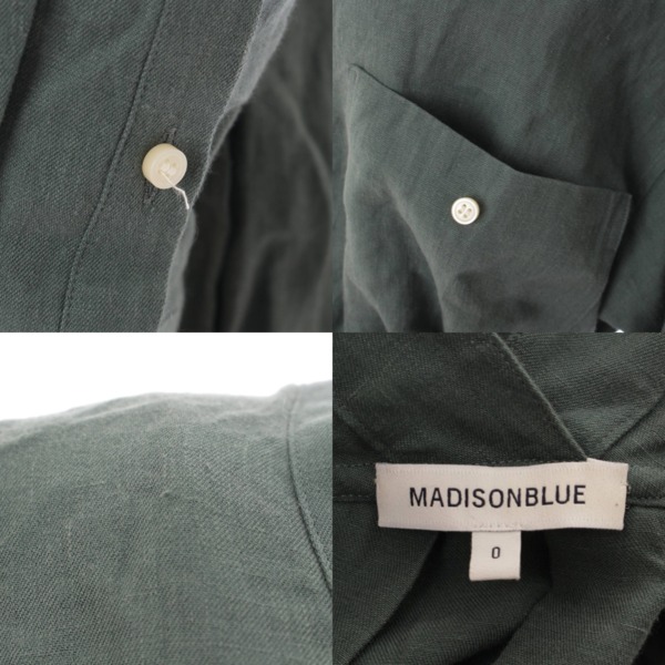 マディソンブルー(MADISON BLUE) 18SS 刺繍 ノーカラー リネン シャツ