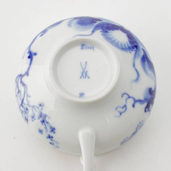 マイセン Meissen マイセン ブルーオーキッド カップ＆ソーサー 食器皿 2客セット ホワイト×ブルー 中古 通販 retro レトロ