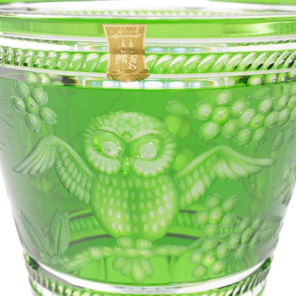 マイセン Meissen フクロウ Rolf Heyer ロルフ ハイヤー作 色被せ花瓶 OWL/703/36G グリーン 35cm 中古 通販  retro レトロ