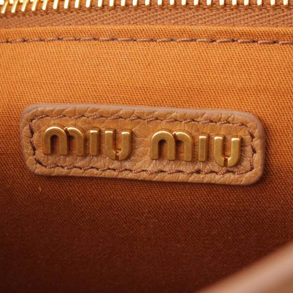 ミュウミュウ Miu Miu ロゴ ヴィッテロダイノ レザー 2wayハンドバッグ 