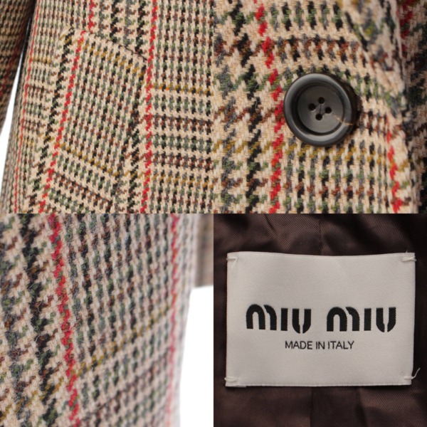 ミュウミュウ(Miu Miu) 22AW オーバーサイズ バージンウール プレイド