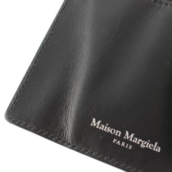 メゾンマルジェラ Maison Margiela トリフォールド レザー マネークリップ 二つ折り財布 ブラック 中古 通販 retro レトロ