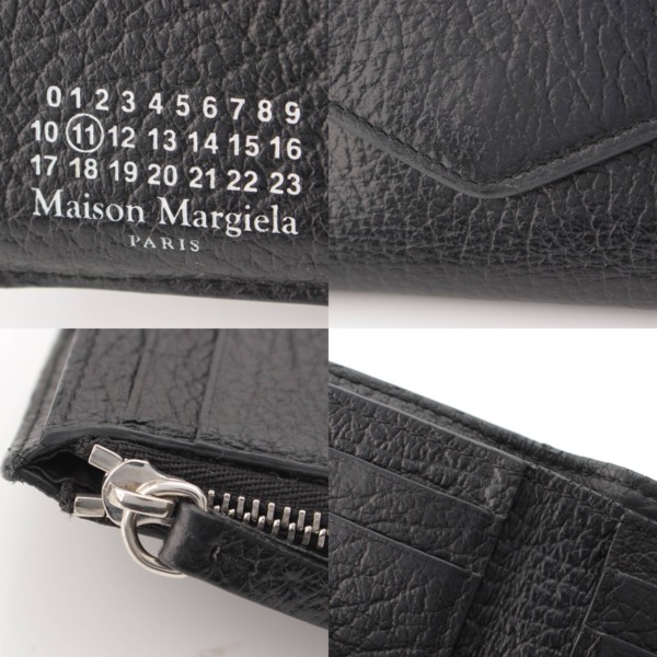 メゾンマルジェラ Maison Margiela 19AW レザー 4ステッチ コンパクトウォレット 三つ折り財布 S56UI0136 ブラック 中古  通販 retro レトロ