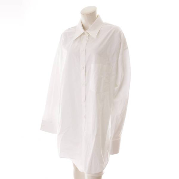 極美品　MM6 メゾンマルジェラ　長袖　白　ドレスシャツ　ブラウス　綿