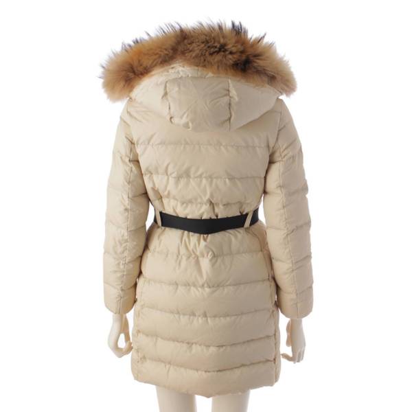 モンクレール Moncler 12年 キッズ GENEVRIER Type ファーフード ベルト ダウンコート アイボリー 140cm 中古 通販  retro レトロ