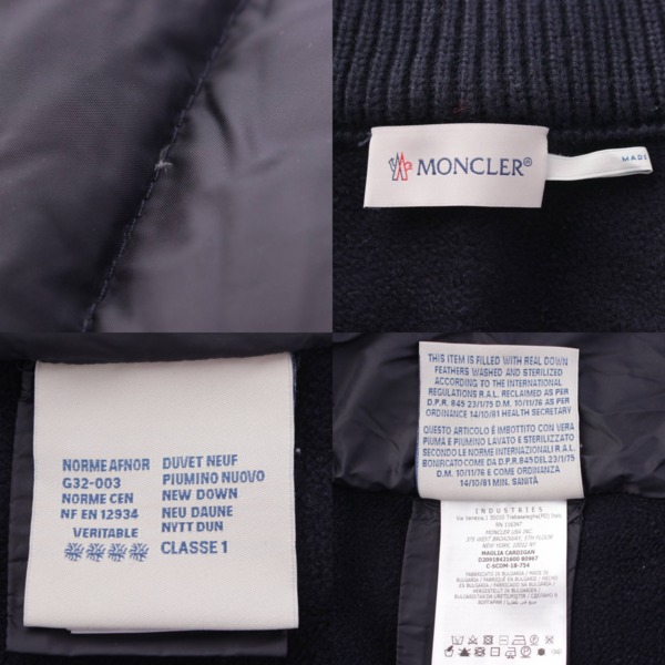 モンクレール Moncler 18年 メンズ MAGLIA CARDIGAN ハイネック ダウン切替 カーディガン ネイビー L 中古 通販  retro レトロ