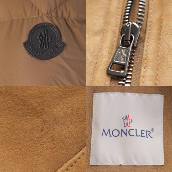 モンクレール Moncler メンズ 21年 CURVAL ムートン ナイロン ロゴパッチ付き ダウンジャケット ブラウン 0 中古 通販 retro  レトロ