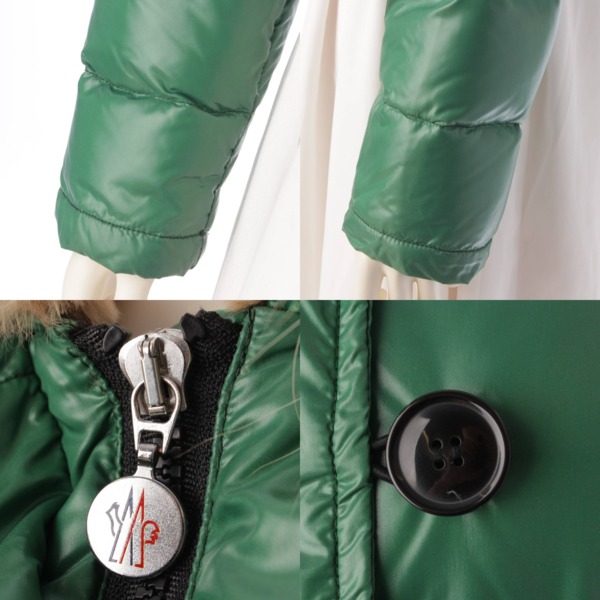 モンクレール Moncler ALBERTA アルバータ ファー フード ダウンジャケット 45344 グリーン 1 中古 通販 retro レトロ