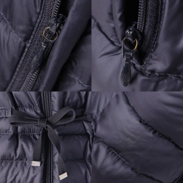 モンクレール Moncler 14年 BARBEL バーベル フーディ ジップアップ ライトダウンコート 53048 ネイビー 0 中古 通販  retro レトロ