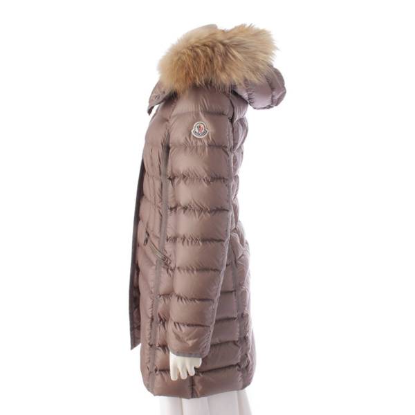 モンクレール Moncler 15年 HERMIFUR エルミファー フード ロングダウンコート 49956 グレージュ 00 中古 通販 retro  レトロ