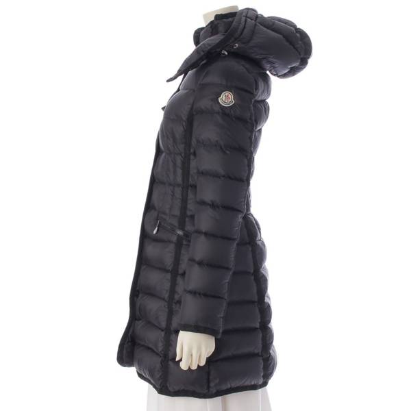 モンクレール Moncler HERMINE エルミンヌ ナイロン フード ダウンコート ジャケット ブラック 00 中古 通販 retro レトロ