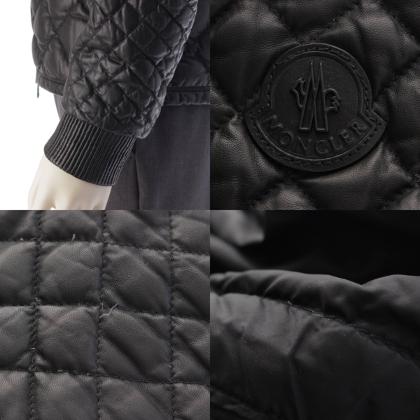 モンクレール Moncler 15年 メンズ GIMBERT キルティング レザー ダウンジャケット ブラック 1 中古 通販 retro レトロ