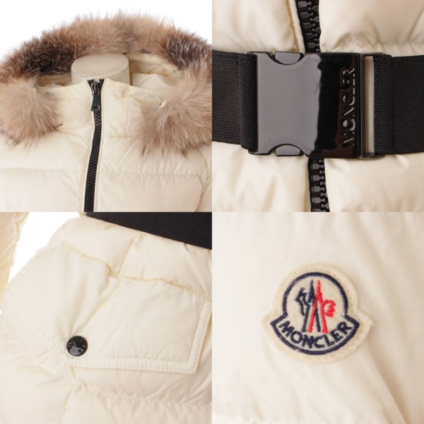 モンクレール(Moncler) 19年 CLION ファー付き ナイロンダウンジャケット 46312 ホワイト 中古 通販 retro レトロ