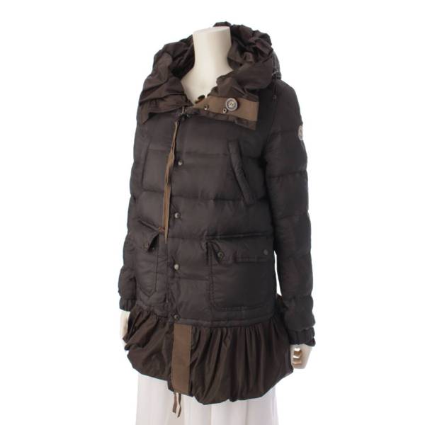 モンクレール Moncler SERINA セリナ リバーシブル フリル フード ダウンコート カーキ 00 中古 通販 retro レトロ