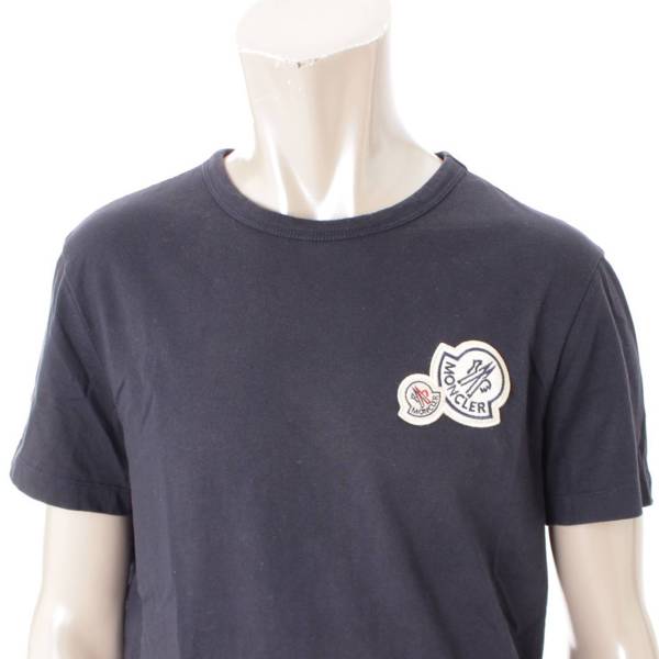 モンクレール(Moncler) メンズ ロゴワッペン付き クルーネック Tシャツ 