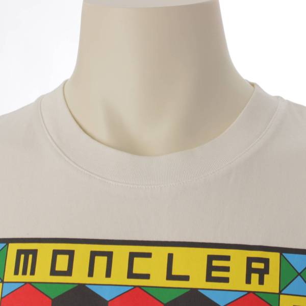 モンクレール Moncler メンズ 21年 ロゴ コットン 半袖 Tシャツ ホワイト×マルチカラー XXL 中古 通販 retro レトロ