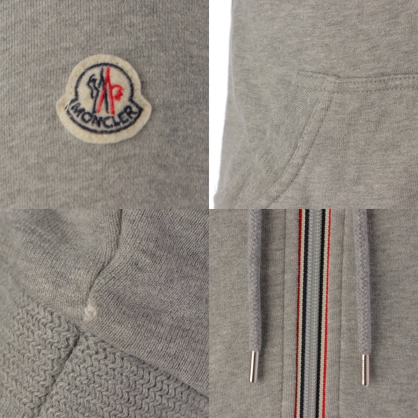 モンクレール Moncler メンズ コットン ジップアップ フード パーカー スウェット トレーナー グレー S 中古 通販 retro レトロ