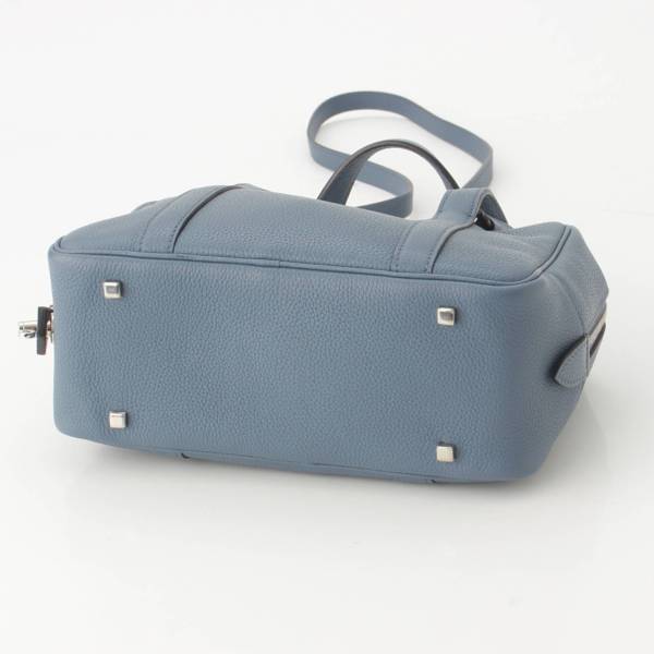 モワナ MOYNAT リムジン レザー 2WAYハンドバッグ ショルダーバッグ ブルー 中古 通販 retro レトロ