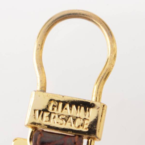 ジャンニ ヴェルサーチ Gianni Versace キーチャーム キーホルダー メデューサ ゴールド ブラウン 中古 通販 retro レトロ