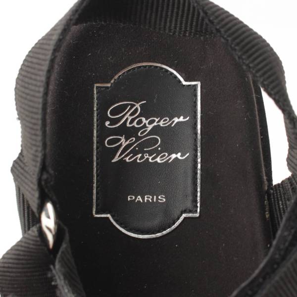 ロジェヴィヴィエ Roger Vivier Trekky Viv トレッキー ヴィヴ ビジュー グログラン ストラップ サンダル ブラック 35 中古  通販 retro レトロ