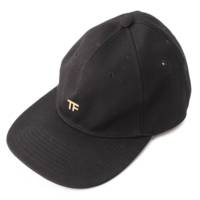 TFロゴ コットン ベースボール キャップ 帽子 ブラック