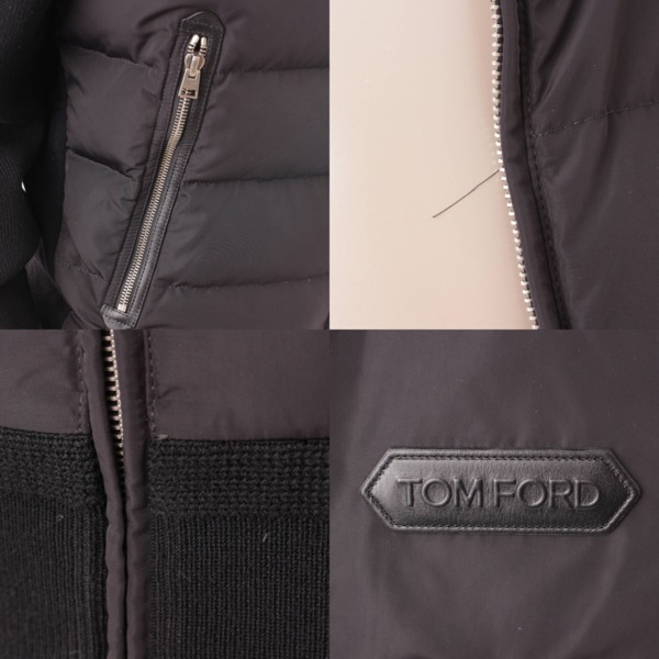 トムフォード(Tom Ford) ダウン切替 ニット ジャケット ブルゾン TFK157 ブラック 50 中古 通販 retro レトロ