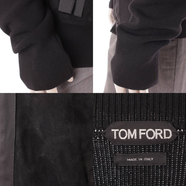 トムフォード(Tom Ford) メンズ スエード切替 ドライバーズニット カーディガン ブラック 50 中古 通販 retro レトロ
