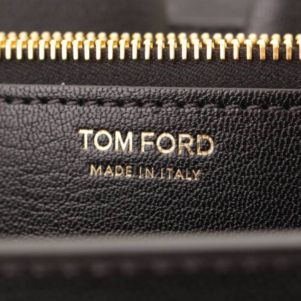 トムフォード(Tom Ford) メンズ ロゴ レザー ショルダーバッグ ブラック×ゴールド 中古 通販 retro レトロ