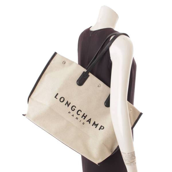 ロンシャン(Longchamp) ロゴ キャンバス×レザー トートバッグ ...